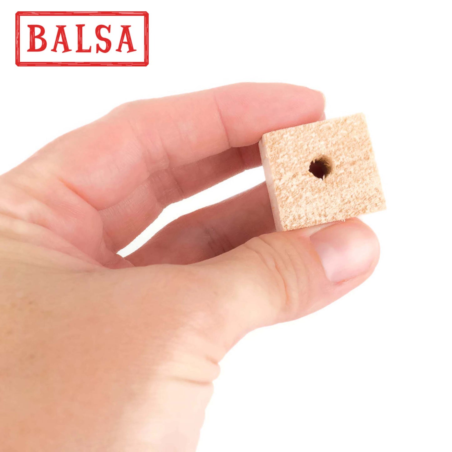 Natural Balsa Block - 1" Cube - Bird Toy Part