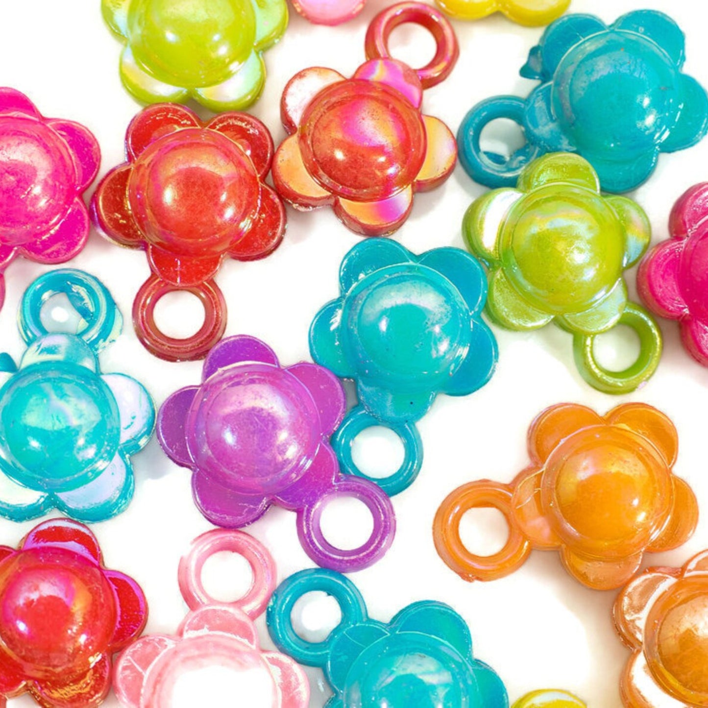 3D Acrylic Daisy Flower Charms for Bird Toys and Sugar Gliders - 100 pieces (54 grams)
