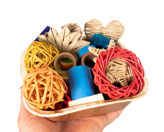 Tiny Treasures II - Basket of Small Animal Chew Toys, Loved by Hamsters, Mouse, Gerbils, Rats and Guinea Pigs, Great Gift Basket