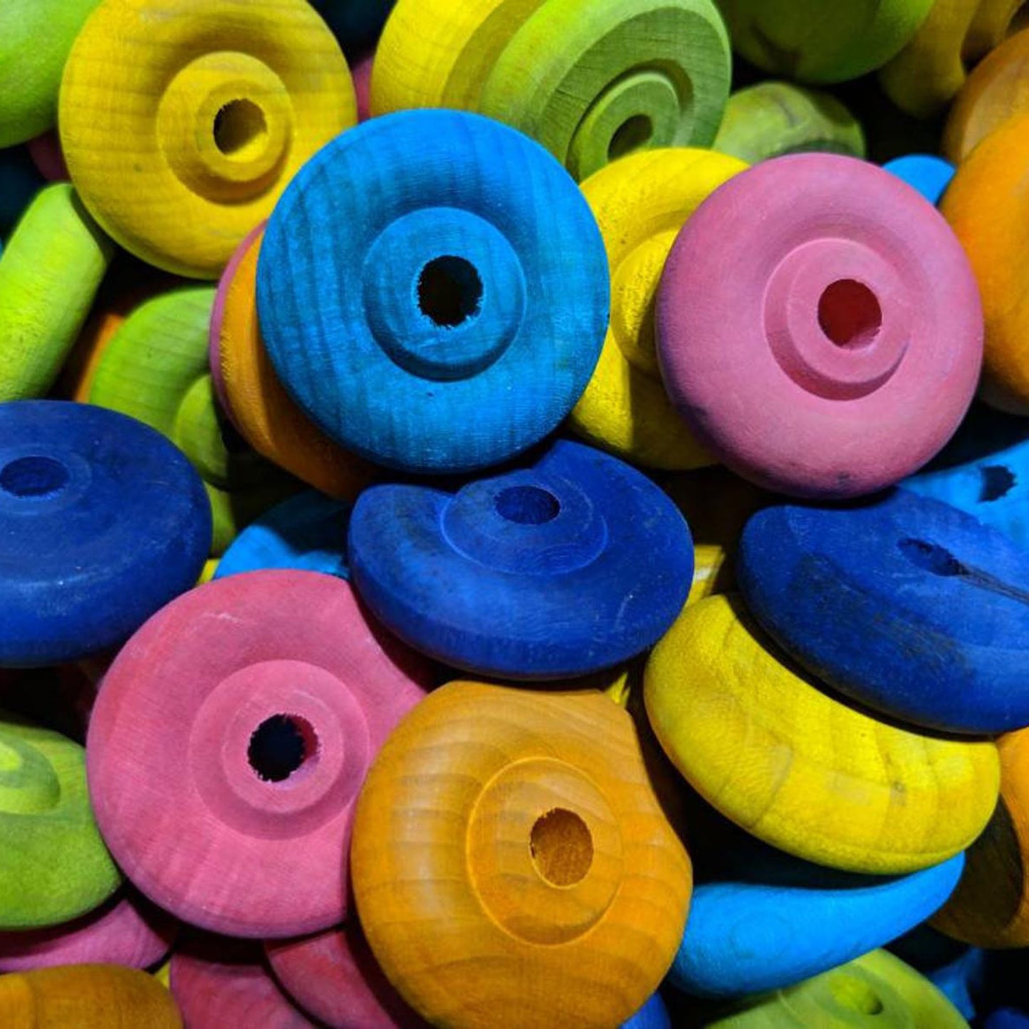 Fancy Wheel - 1 1/2" x 1/2" Birch Wood - Bird Toy Part
