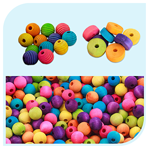 Wood beads and wheels