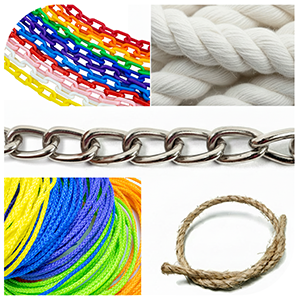 Rope, chain and string