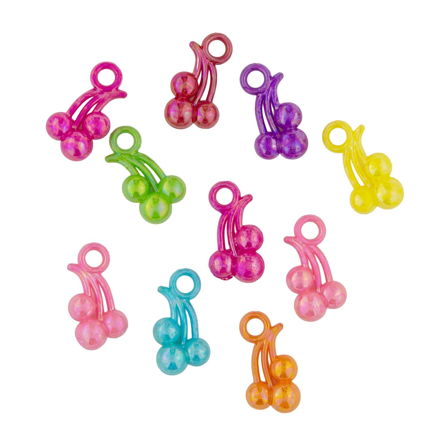 Mini Iridescent Cherry Charms - 50 pieces (20 grams)