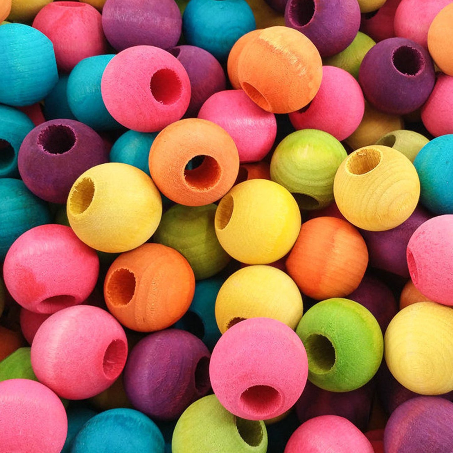 1" Maple Beads for Bird Toys – 3/8" Hole, Natural or Colored