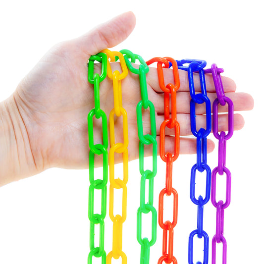 4 mm Long Link Plastic Chain by the foot, 1" closed links