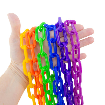 6 mm Plastic Chain by the foot, 1 1/2" closed links