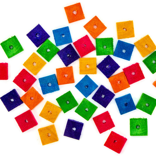 Balsa Chippers (1" x 1" x 1/4") - Bird Toy Part