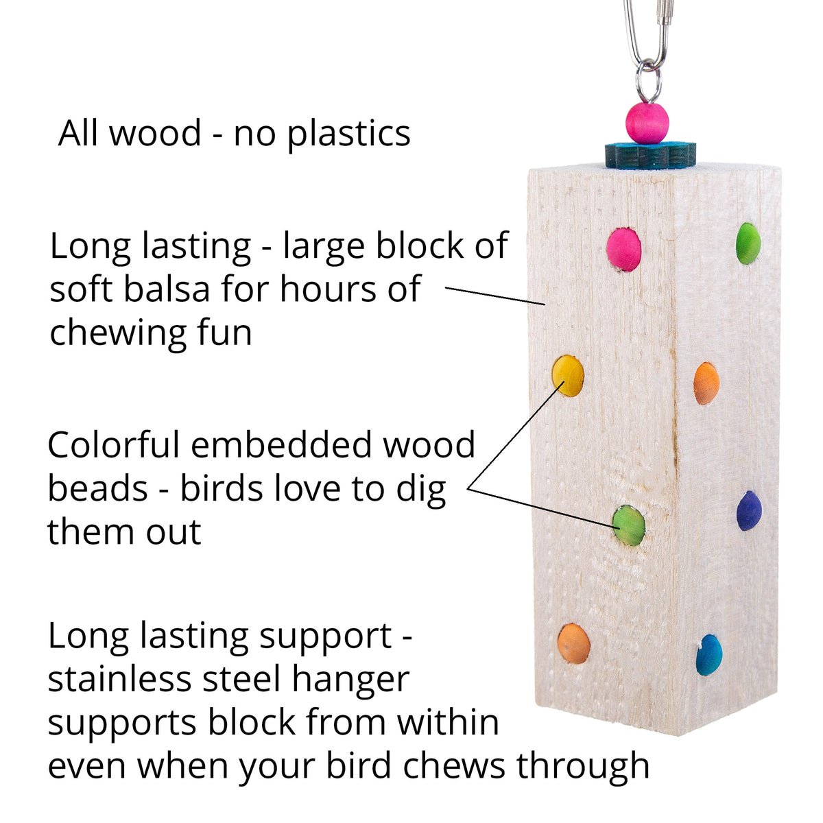 Balsa Dots - Balsa Bird Toy