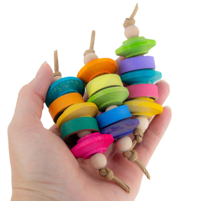 Birdie Bagel Teasers - Large Parrot Foot Toys - Set of 3