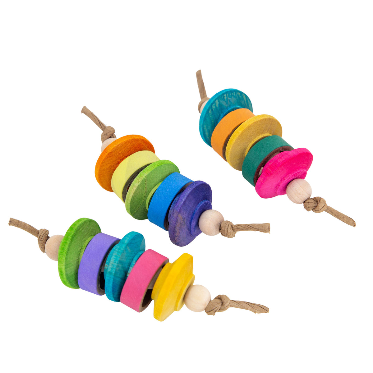 Birdie Bagel Teasers - Large Parrot Foot Toys - Set of 3