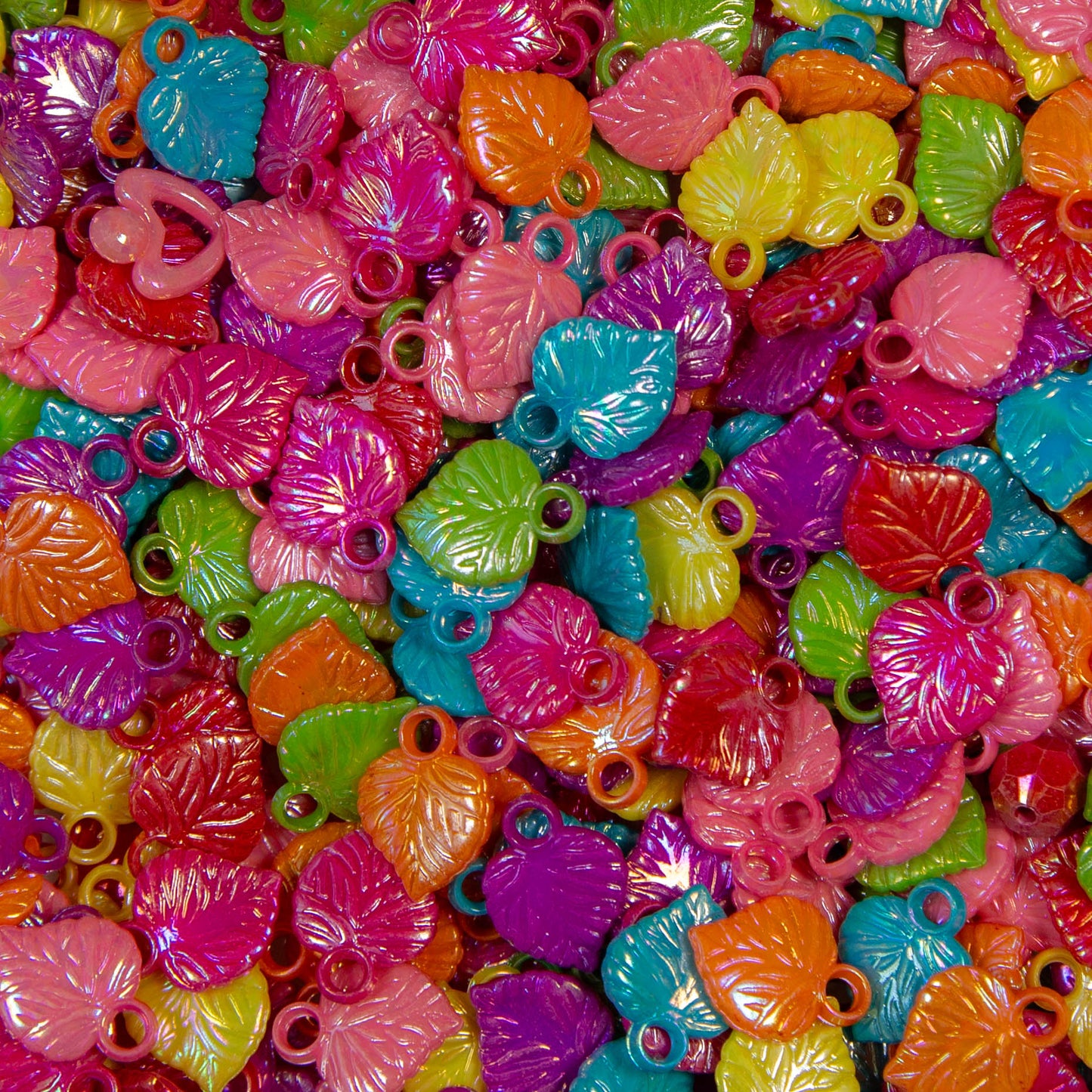 Iridescent Palm Leaves Charms - 50 pieces (20 grams)