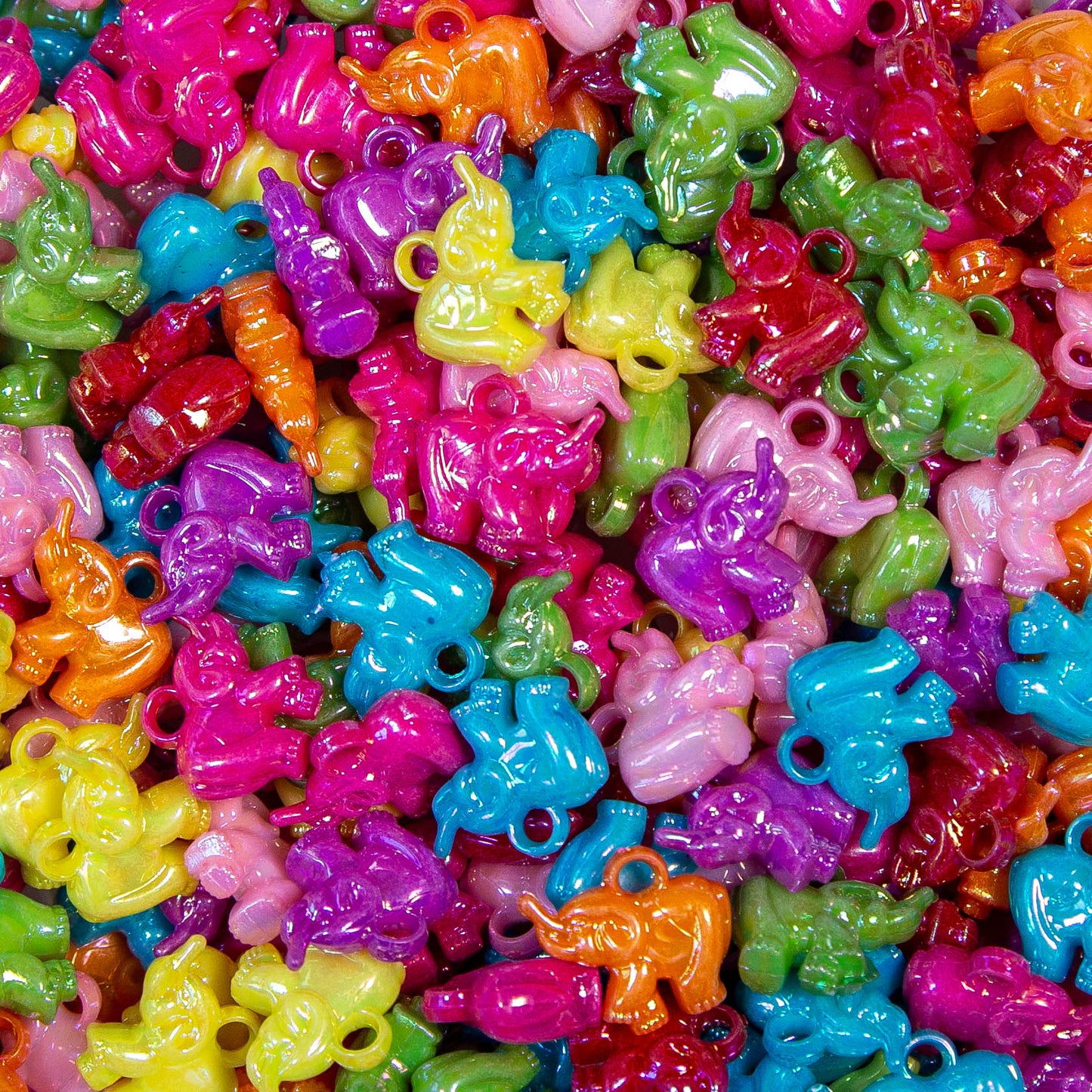 Iridescent Elephant Charms - 30 pieces (27 grams)