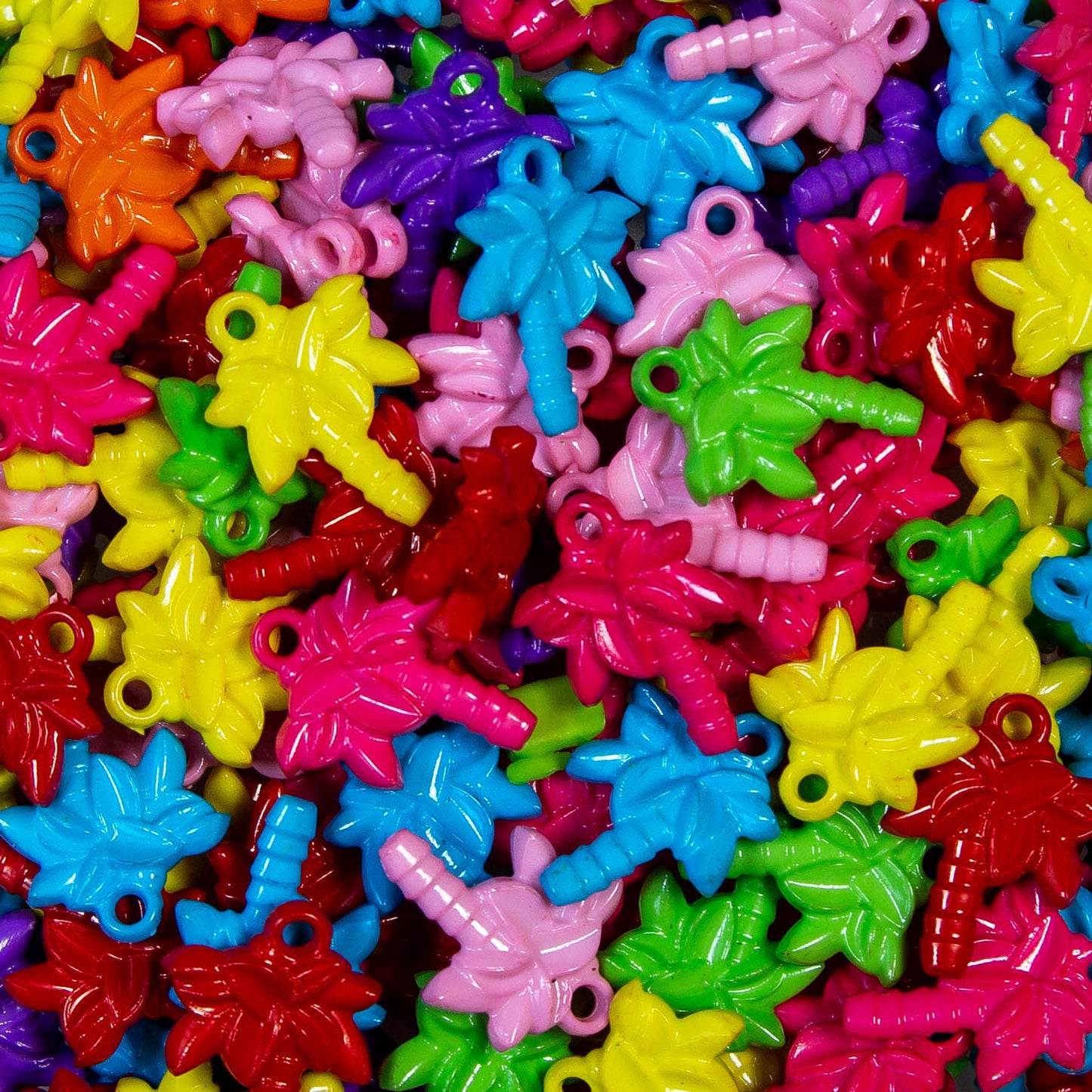 Tropical Acrylic Palm Tree Charms - 20 Pieces (20 Grams)