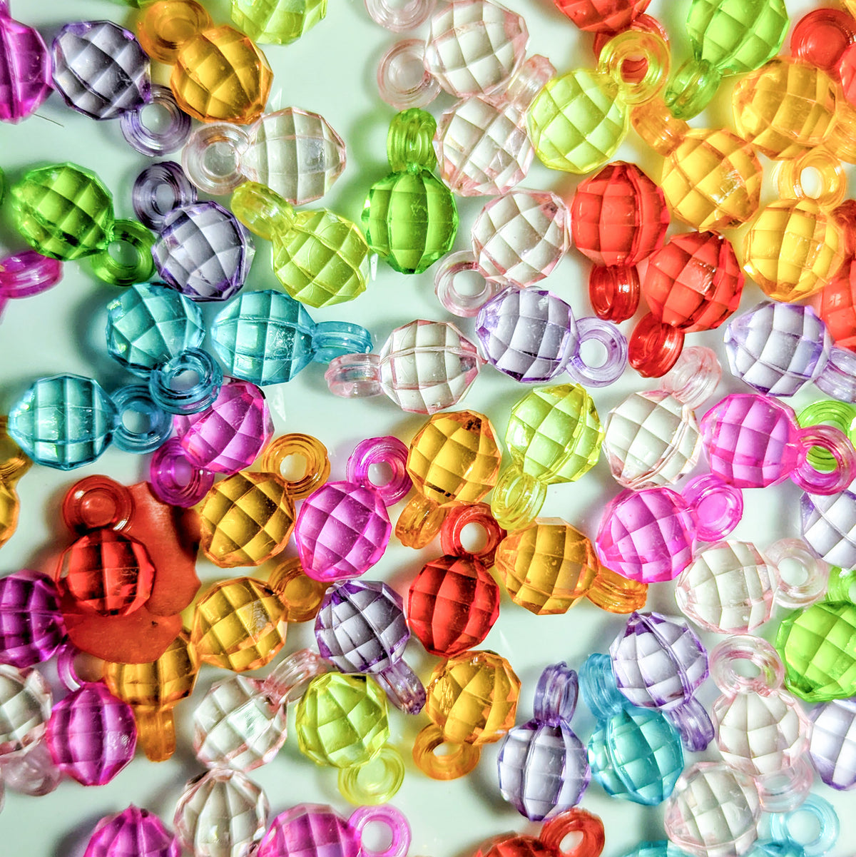 Faceted Ball Charms - 50 pieces (27 grams)