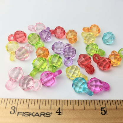 Faceted Ball Charms - 50 pieces (27 grams)