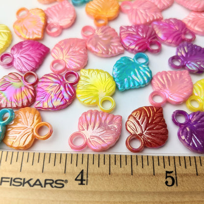 Iridescent Palm Leaves Charms - 50 pieces (20 grams)