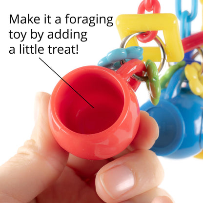Make it a foraging toy by adding a treat.