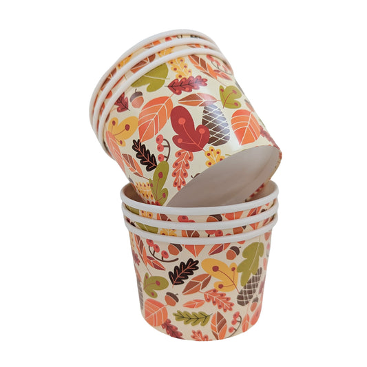 6 Pack of fall themed Paper Cups