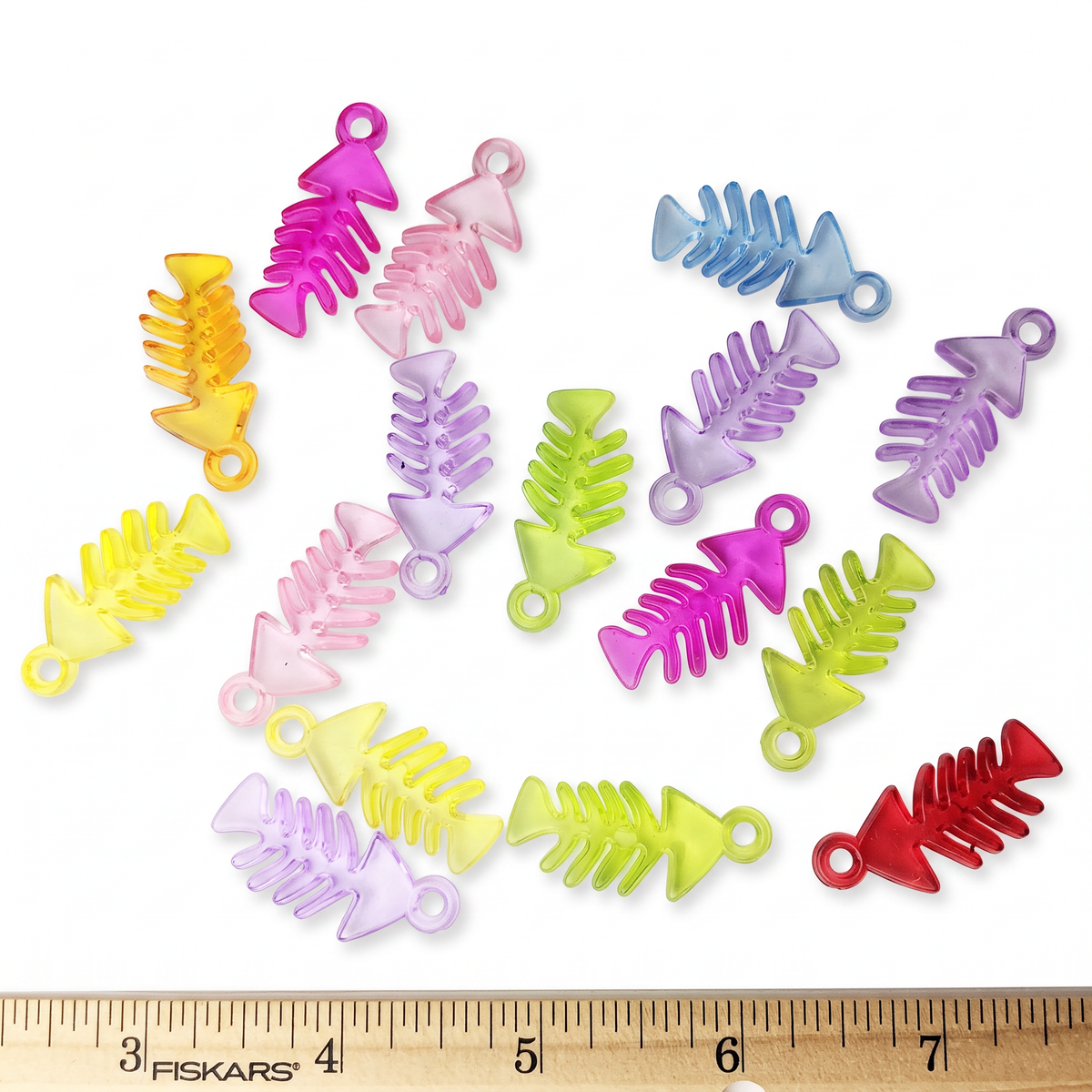 Fish Bones Charms - 50 pieces (53 grams)