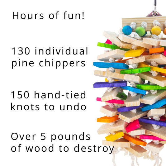 The Knotty Problem Deluxe - Large Bird Toy for Cockatoos, Macaws