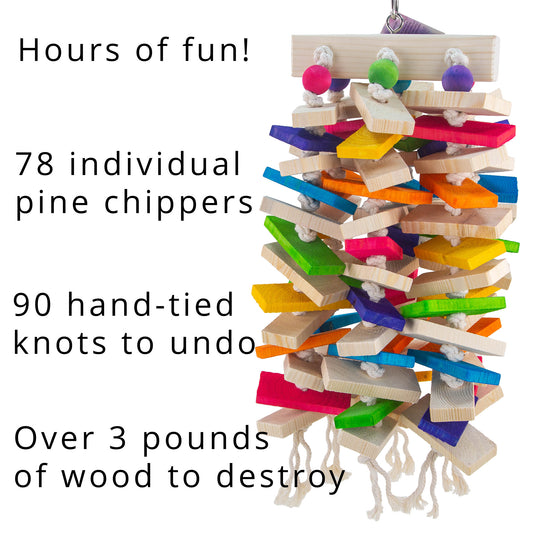 The Knotty Problem Jr - Large Bird Toy for Cockatoos, Macaws
