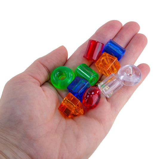 Medium Lacing Beads Translucent - Bird Toy Parts, Sugar Glider Toy Part