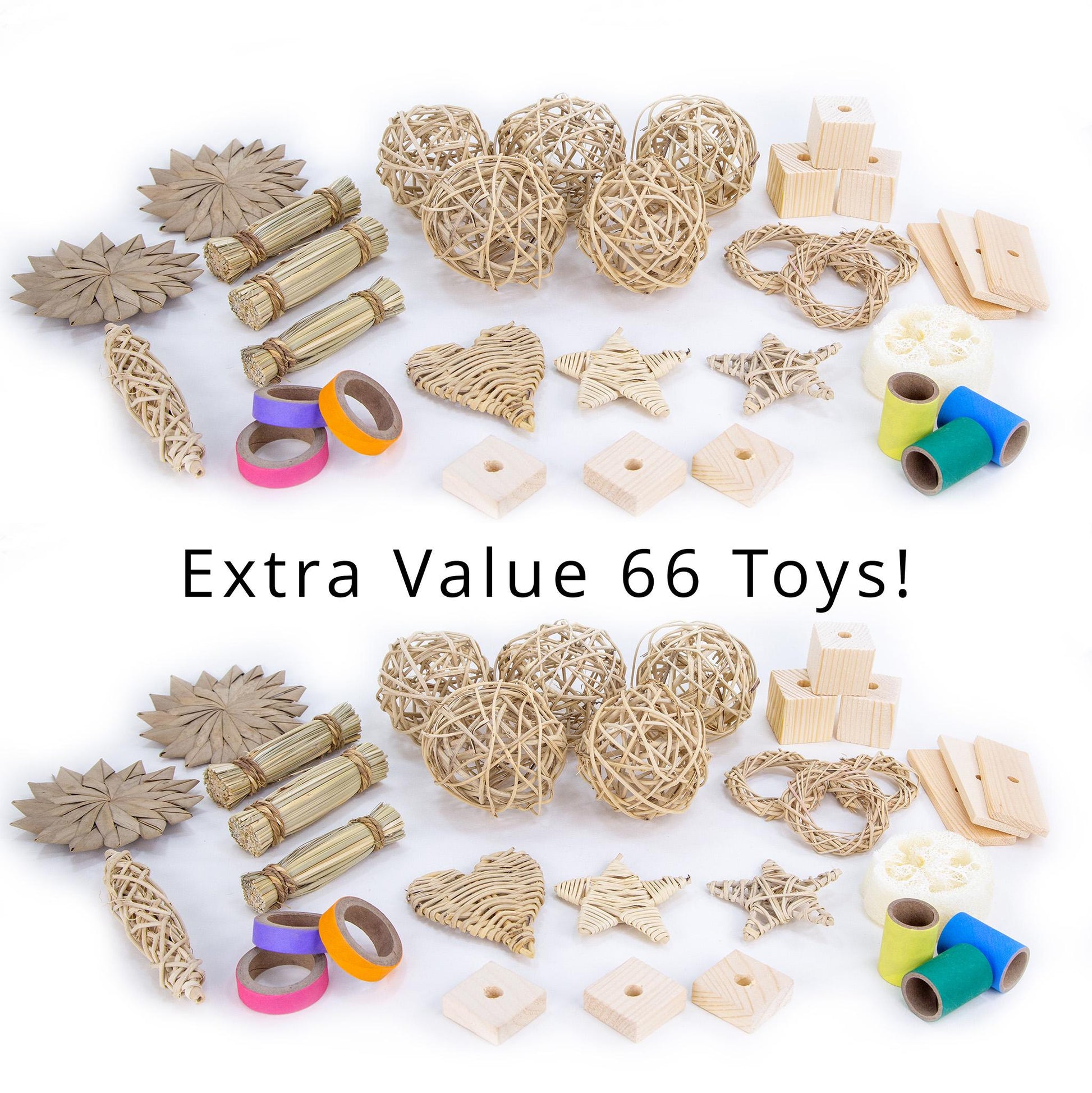 Mega Chew Toy Bundle for Rabbits, Guinea Pigs, Chinchillas - Small Pet Natural Enrichment Collection