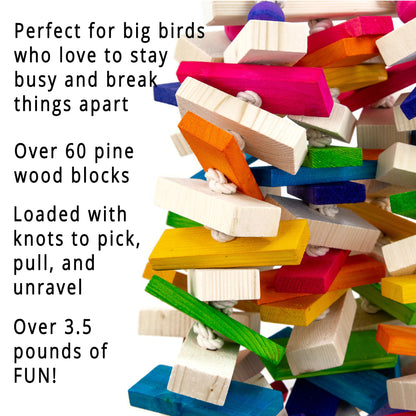 Monkey Madness – Wood & Knot Toy for Large Parrots