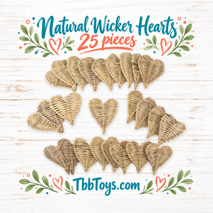 Jumbo Wicker Hearts - Chews for Chinchillas, Rabbits and Guinea Pigs - Pack of 25