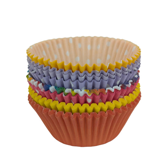 Mixed Pattern Cupcake Wrappers - Uncoated Paper 100 Count