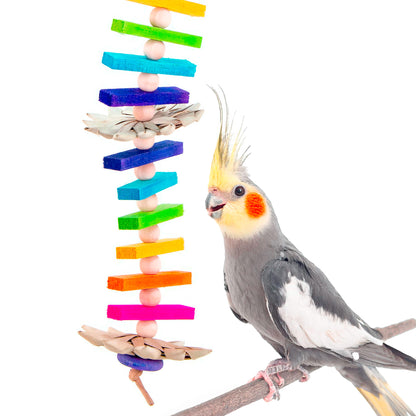 Party Under the Palms - Palm Leaf and Balsa Bird Toy