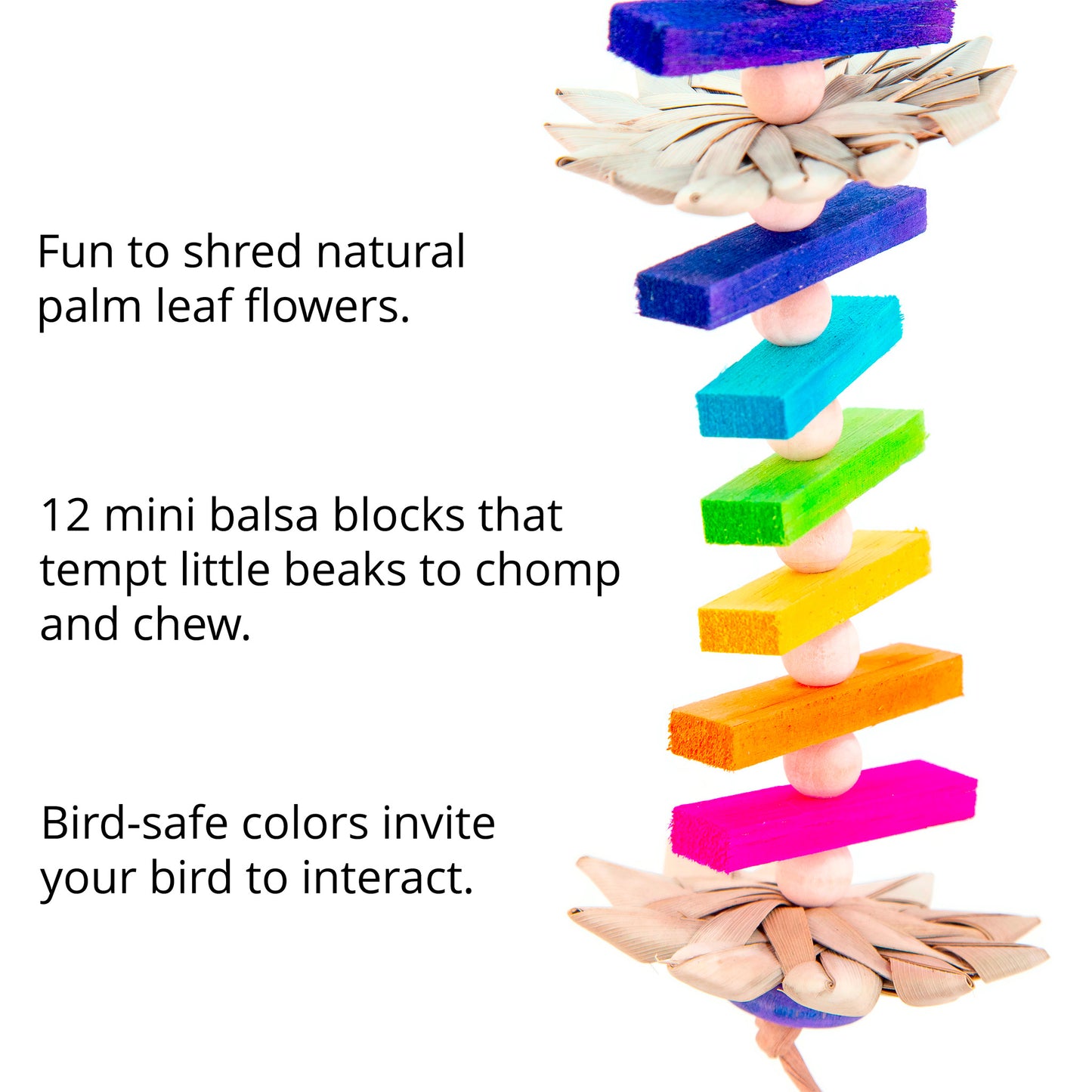 Party Under the Palms - Palm Leaf and Balsa Bird Toy