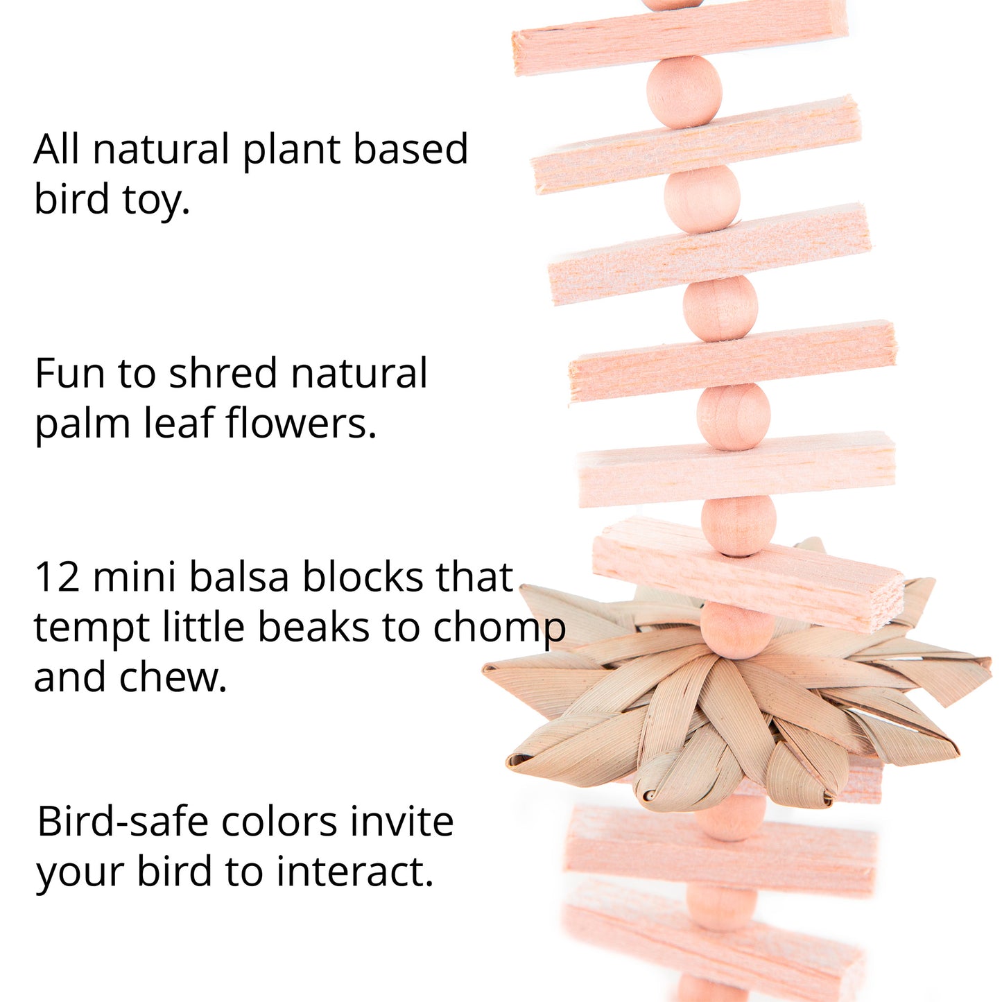 Party Under the Palms Natural - Palm Leaf and Balsa Bird Toy