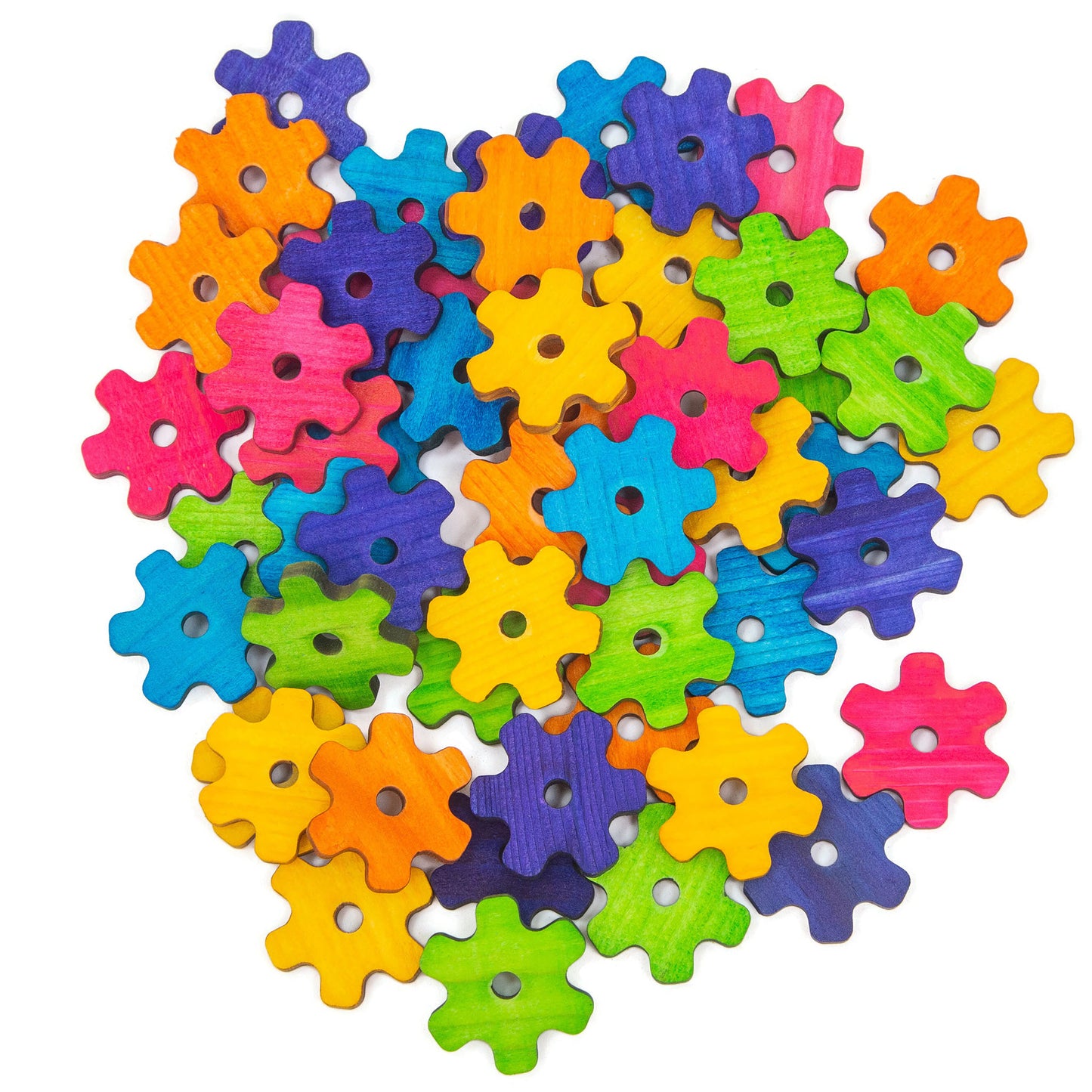 Gears - Pine Wood – Colorful Toy Parts for Birds & Small Pets