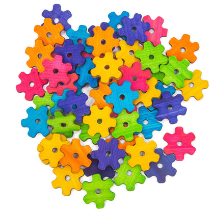 Gears - Pine Wood – Colorful Toy Parts for Birds & Small Pets