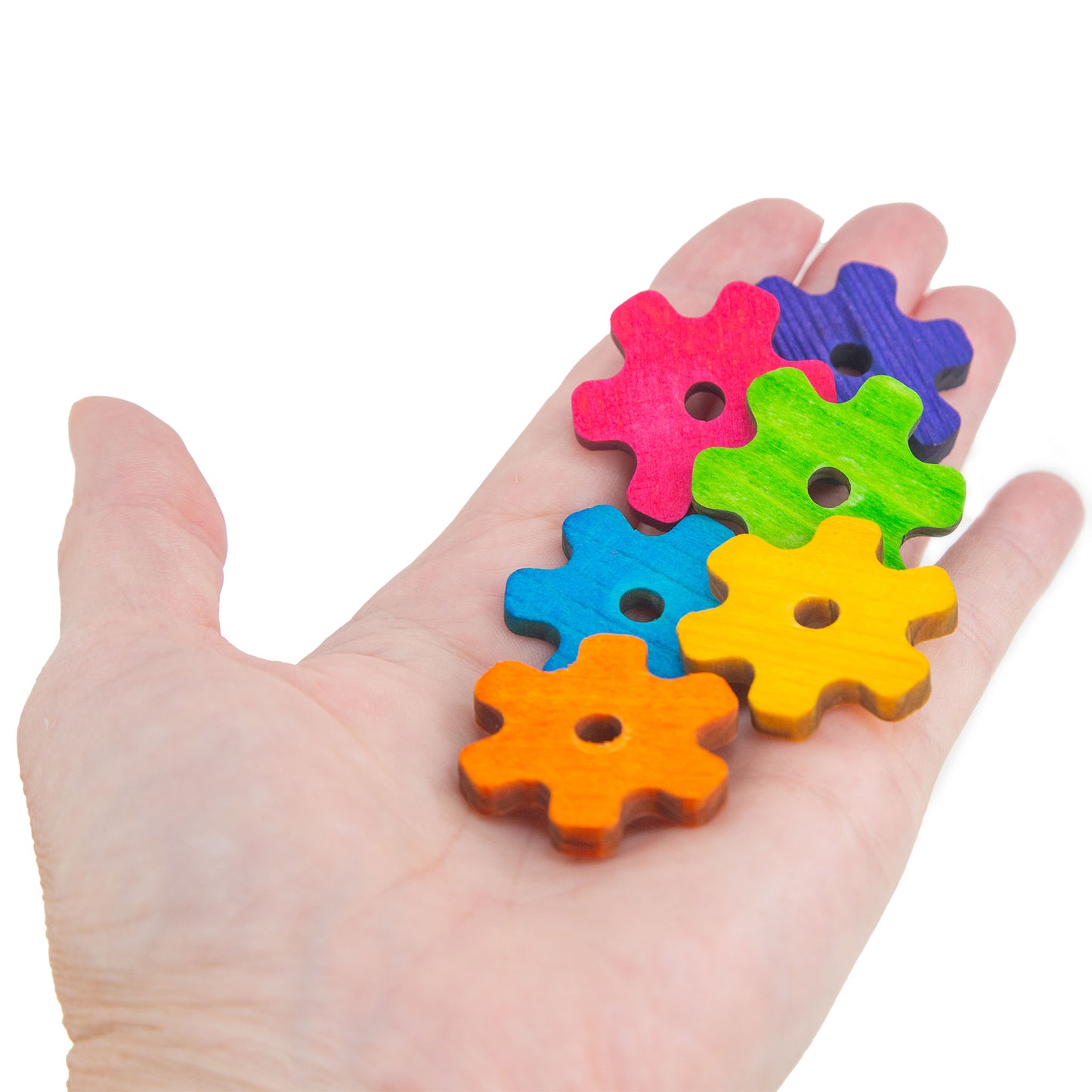 Gears - Pine Wood – Colorful Toy Parts for Birds & Small Pets