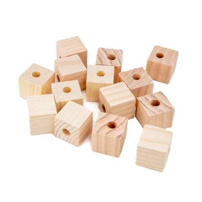 Colored 1" Pine Cube - Bird Toy Part