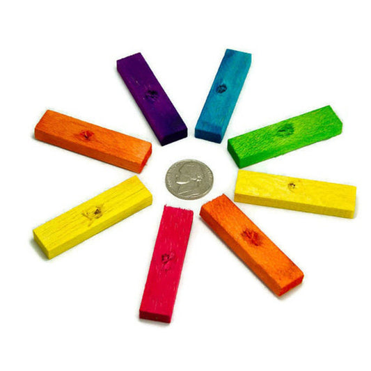 Colored Mini Balsa Blocks - 2" x 1/2" x 1/4" - Bird Toy Part