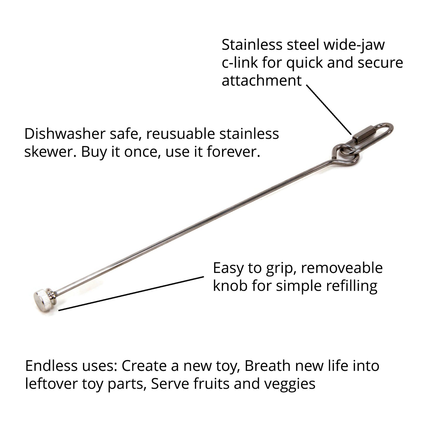 Indispensable Reusable Stainless Steel Skewer
