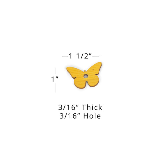 Small Pine Wood Butterflies – Colorful Toy Parts for Birds & Small Pets