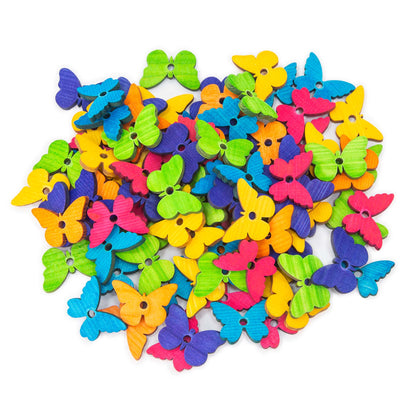 Small Pine Wood Butterflies – Colorful Toy Parts for Birds & Small Pets