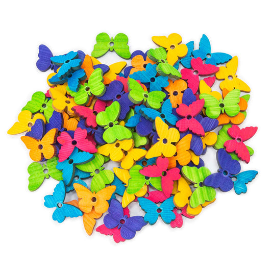 Small Pine Wood Butterflies – Colorful Toy Parts for Birds & Small Pets