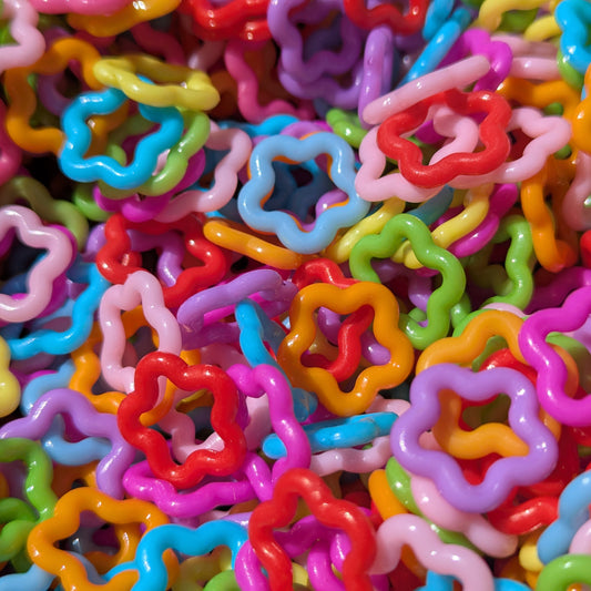 Cute Colorful Star Shaped Rings  (50 grams about 125 pieces) - Perfect for Bird Toys or Sugar Gliders
