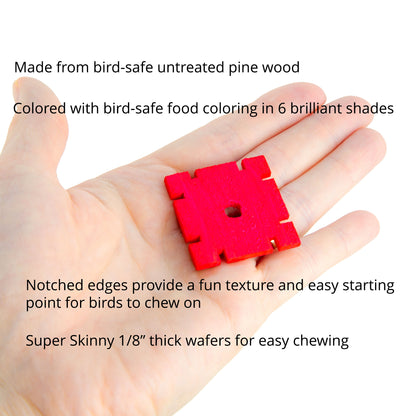 Super Skinny Notched Chippers - Wood Bird Toy Part