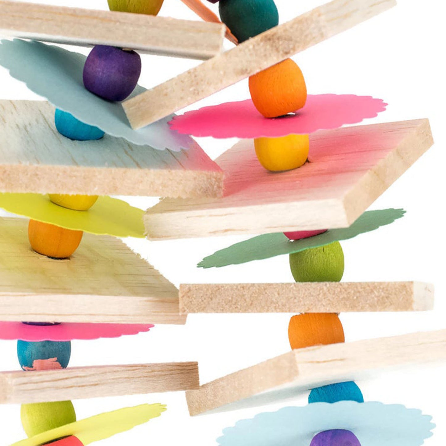 Think Spring – Small Bird Toy with Balsa, Beads and Paper