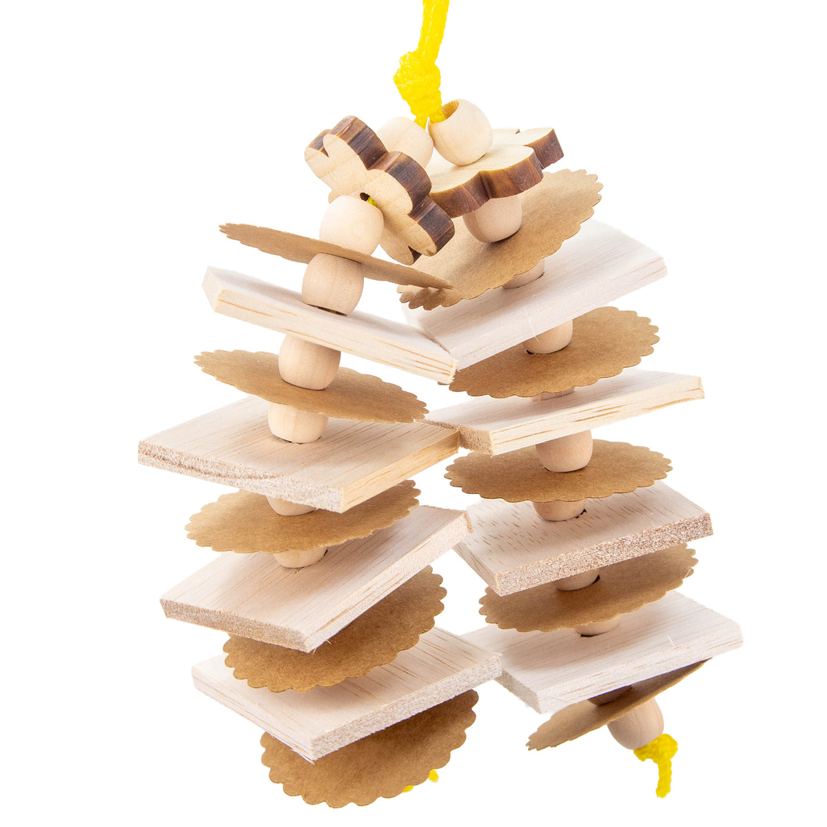Think Spring – Small Bird Toy with Balsa, Beads and Paper