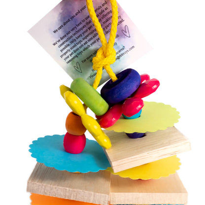 Think Spring – Small Bird Toy with Balsa, Beads and Paper