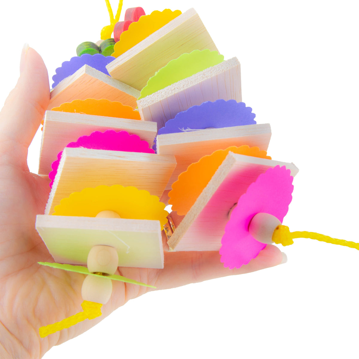 Think Spring – Small Bird Toy with Balsa, Beads and Paper