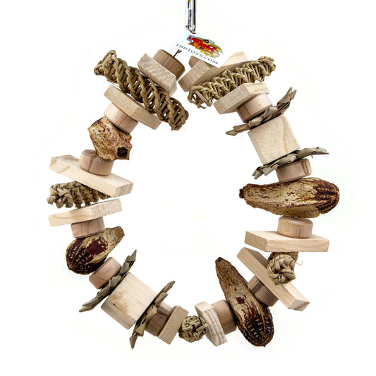All Natural Wreath Parrot Toy - Large/Medium Bird Toy one of our Bare Naked Bird Toys