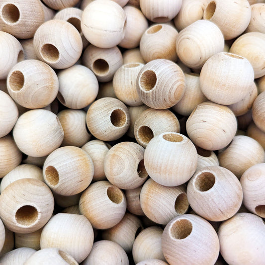 1" Maple Beads for Bird Toys – 3/8" Hole, Natural or Colored